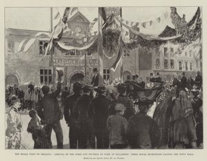 The Royal Visit to Ireland, Arrival of the Duke and Duchess of York at Killarney, Their Royal Highnesses Passing the Town Hall
